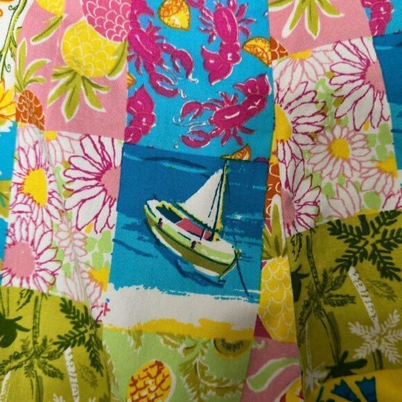 Bon Jour Bon Jour Pink blue, white, yellow Capri Size 10 - Picture 3 of 7